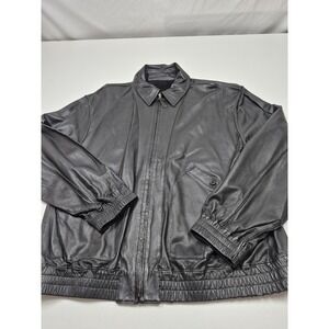 Missani Le Collezioni Jacket Mens 2XL Black Leather Reversible Bomber Suede